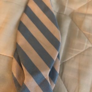 Silk blue and white stripe bow tie